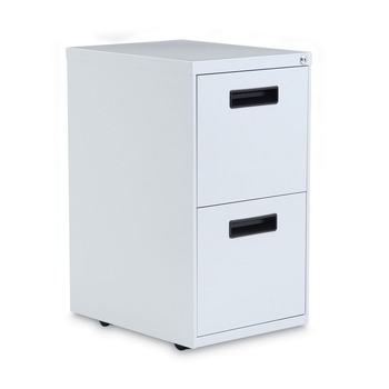 Alera ALEPAFFLG 14.96 in. x 19.29 in. x 27.75 in. 2 Legal/Letter-Size File Drawers Left or Right File Pedestal - Light Gray