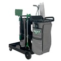 Cleaning Carts | Unger UNGCRTZN ZoneCleanRx 23.5 in. x 25 in. x 25 in. 3 Shelves Plastic Janitorial Carts - Black image number 1