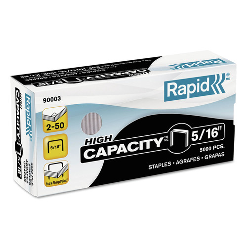 Staples | Rapid 90003 0.31 in. Leg 0.5 in. Crown Steel High Capacity Staples (5/Box) image number 0