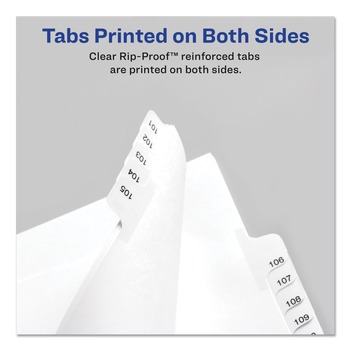 Avery 82319 10-Tab I to X 11 in. x 8.5 in. Allstate Style Preprinted Legal Exhibit Side Tab Index Dividers - White (1-Set)