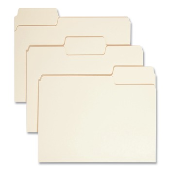 Smead 10401 0.75 in. Expansion 1/3-Cut SuperTab Top Tab 14-pt Manila File Folders - Letter Size/Manila (50/Box)