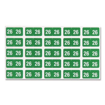 BINDERS AND BINDING SUPPLIES | Smead 67926 Yearly End Tab File Folder Labels 0.5 x 1 Green 25/Sheet 10 Sheets/Pack