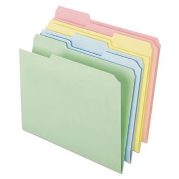 PRODUCTS | Pendaflex C21 1/3 PASR Letter Size Assorted 1/3-Cut Tabs Pastel Colored File Folders - Assorted Colors (100/Box)