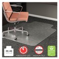 Office Chair Mats | Deflecto CM15113 RollaMat 36 in. x 48 in. Flat Lipped Medium Pile Carpet Frequent Use Chair Mat - Clear image number 6
