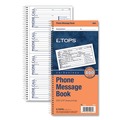 Retail Store Supplies | TOPS 4003 5 x 2.75 Spiralbound Two-Part Carbonless Message Book image number 2