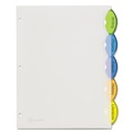 Back to School Sale | Avery 11200 11 in. x 8.5 in. 5-Tab Insertable Style Edge Tab Plastic Dividers - Translucent (1-Set) image number 1