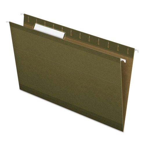 File Folders | Pendaflex 04153 1/3 1/3-Cut Tabs Legal Size Reinforced Hanging File Folders with Printable Tab Inserts - Standard Green (25/Box) image number 0