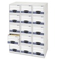 Office Filing Cabinets & Shelves | Bankers Box 00306 STOR/DRAWER STEEL PLUS 10.5 in. x 25.25 in. x 6.5 in. Storage Drawers - White/Blue (12/Carton) image number 0