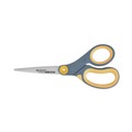 Arts & Crafts Supplies | Westcott 14849 8 in. Long x 3.25 in. Cut Length Non-Stick Titanium Bonded Scissors - Straight Gray/Yellow Handle image number 0