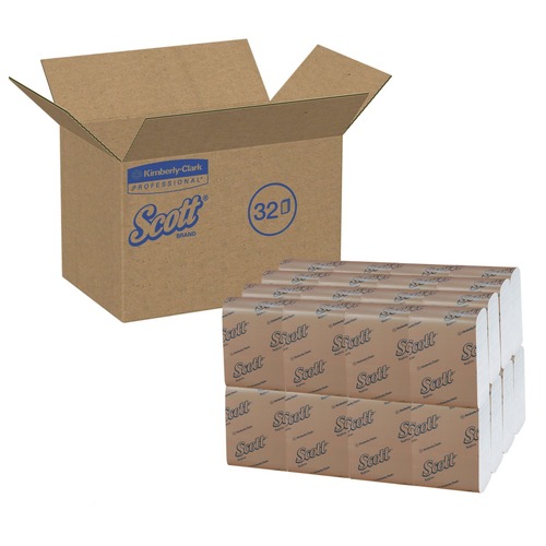 Paper Towels and Napkins | Scott 98720 12 in. x 7 in. 1-Ply Low-Fold Dispenser Napkins - White (8000/Carton) image number 0