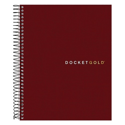 Notebooks & Pads | TOPS 63754 (70) 8.5 in. x 6.75 in. Sheets Project-Management Format with Narrow Ruling Docket Gold Planner - Black Paperboard Cover image number 0