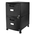 Office Filing Cabinets & Shelves | Storex 61312B01C 14.75 in. x 18.25 in. x 26 in. 2 Legal/Letter-Size File Drawers Mobile Filing Cabinet - Black image number 1