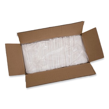 CUTLERY | Boardwalk BWKPPRSTRWWR 7.75 in. x 0.25 in. Individually Wrapped Paper Straws - White (3200/Carton)