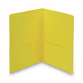 File Folders | Smead 87862 11 in. x 8.5 in. 100-Sheet Capacity 2-Pocket Textured Paper Folder - Yellow (25/Box) image number 1
