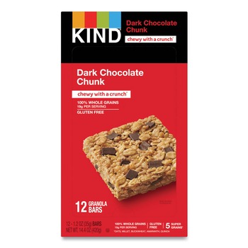  | KIND 18082 1.2 oz. Healthy Grains Bar - Dark Chocolate Chunk (12/Box)