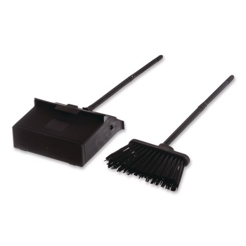 Carlisle 36141503 11.8w x 36h Duo-Pan Upright Dust Pan and Broom with 24.5 in. Handle - Black