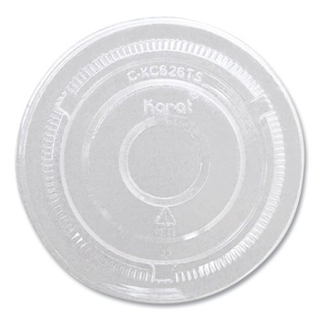Karat C-KC626TS-NH 12 oz. to 24 oz. Cold Cup No Hole Flat PET Lids - Clear (1000/Carton)