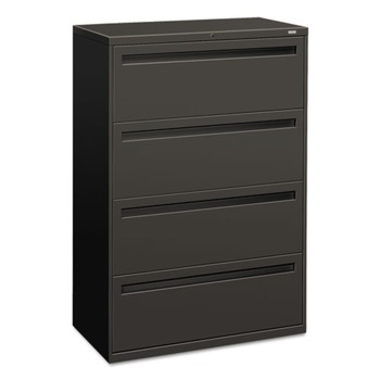OFFICE FILING CABINETS AND SHELVES | HON H784.L.S Brigade 700 Series Four-Drawer 36 in. x 18 in. x 52.5 in. Lateral File - Charcoal