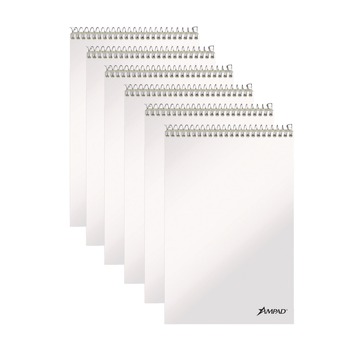 Ampad 25-278 6 in. x 9 in. Steno Pads - Gregg, Green Cover/Yellow Pad (80 Sheets/Pad, 6 Pads/Pack)