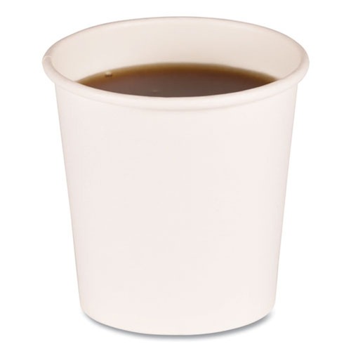 Cups and Lids | Boardwalk BWKWHT4HCUP 4 oz Paper Hot Cups - White (50/Sleeve, 20 Sleeves/Carton) image number 0