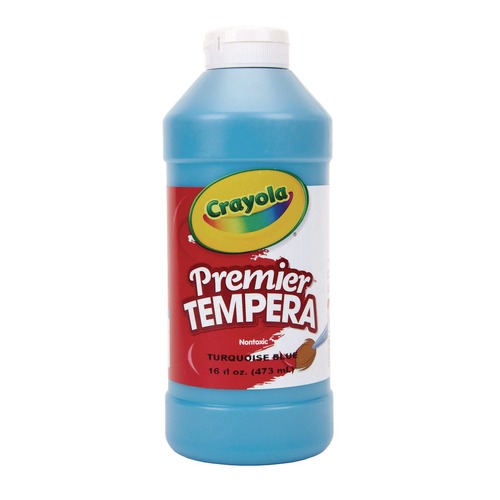 Arts & Crafts Supplies | Crayola 541216048 16 oz Premier Tempera Paint - Turquoise image number 0
