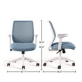 Office Chairs | Alera ALEWX42BME24 17.09 in. to 20.83 in. Seat Height Up to 275 lbs. Wessex Ergonomic Fabric Mesh Swivel Task Chair - Seafoam Seat/Back, White Base image number 3