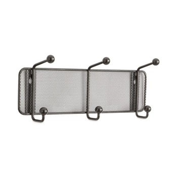 STORAGE AND ORGANIZATION | Safco 6402BL 14.75 in. x 3 in. x 5.5 in. 3 Hook Onyx Mesh Wall Racks - Black