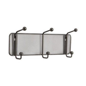 Safco 6402BL 14.75 in. x 3 in. x 5.5 in. 3 Hook Onyx Mesh Wall Racks - Black