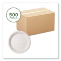 Bowls and Plates | Vegware VW-P005NFA 10 in. Diameter Nourish Molded Compostable Fiber Plate Tableware - White (500/Carton) image number 1