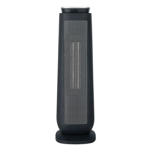Heaters | Alera HECT24 1500 W 7.17 in. x 7.17 in. x 22.95 in. Ceramic Heater Tower with Remote Control - Black image number 0