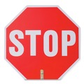 Floor Signs & Safety Signs | Tatco 17520 18 in. Red/White Face White Graphics Handheld Stop Sign image number 3