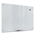 White Boards | U Brands 3970U00-01 35 in. x 23 in. Magnetic Glass Dry Erase Board Value Pack - Frosted White image number 0