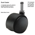 Office Chair Casters | Master Caster 64526 2 in. Soft Polyurethane Wheel Grip Ring Type C Stem Duet Dual Wheels - Matte Black (5/Set) image number 0