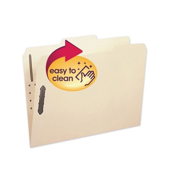 Smead 10545 0.75 in. Expansion Poly Top Tab Fastener Folders - Manila Exterior/Letter Size (24/Box)