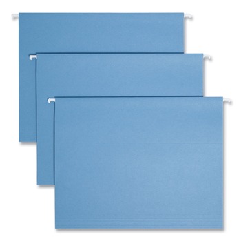 Smead 64060 Colored Hanging File Folders with 1/5 Cut Tabs - Letter, Blue (25/Box)