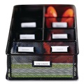 Desktop Organizers | Safco 3291BL 16 in. x 8.5 in. x 5.25 in. 7 Compartments Steel Mesh Onyx Breakroom Organizers - Black image number 4