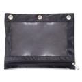 Binders | Advantus 67024 10 in. x 7.38 in. 3-Hole Punched Binder Pencil Pouch - Black/Clear image number 0