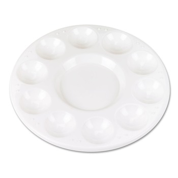 Creativity Street PAC5924 Round Plastic Paint Trays for Classroom - White (10/Pack)