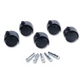 Office Chair Casters | Master Caster 23624 2 in. Soft Polyurethane Wheel Grip Ring Type B and Type K Stems Deluxe Duet Casters - Matte Black (5-Piece/Set) image number 0