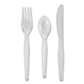 Cutlery | Dixie CH0369DX7 Knives/Spoons/Forks Heavyweight Polystyrene Cutlery - Clear (10/Carton) image number 2