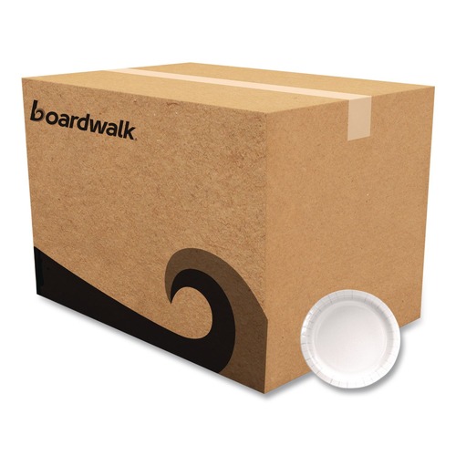 Bowls and Plates | Boardwalk CP9B1008125A 9 in. Diameter Paper Dinnerware Plate - White (1000/Carton) image number 0