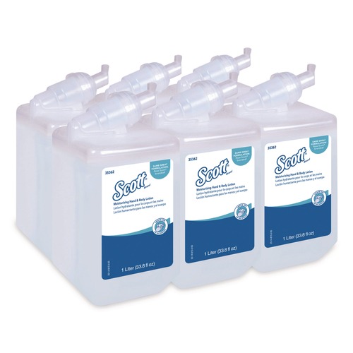 Skin Care & Hygiene | Scott 35362 1 L Bottle Moisturizing Hand and Body Lotion - Fresh Scent (6/Carton) image number 0