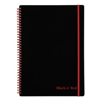 Black n' Red E67008 11.75 in. x 8.25 in. Sheets Wide/Legal Rule 1-Subject SCRIBZEE Compatible Flexible Cover Twinwire Notebooks - Black/Red Cover