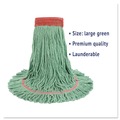  | Boardwalk BWK503GNEA 5 in. Super Loop Cotton/Synthetic Fiber Wet Mop Head - Large, Green image number 5