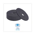 Labor Day Sale | Boardwalk BWK4013BLA 13 in. Diameter Stripping Floor Pads - Black (5/Carton) image number 2