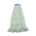 Mops | Boardwalk BWK824R 24 oz. Lie-Flat Rayon Fiber Mop Head - White (12/Carton) image number 2