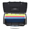 File Folders | Storex 61510U01C 14.5 in. x 10.5 in. x 12 in. Portable Letter/Legal Filebox with Organizer Lid - Black image number 8