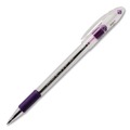 Pens | Pentel BK90-V Stick Fine 0.7 mm R.S.V.P. Ballpoint Pen - Violet Ink, Clear/Violet Barrel (1-Dozen) image number 2