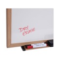 White Boards | Universal UNV43619 36 in. x 24 in. Deluxe Melamine Dry Erase Board - Melamine White Surface, Oak Fiberboard Frame image number 1