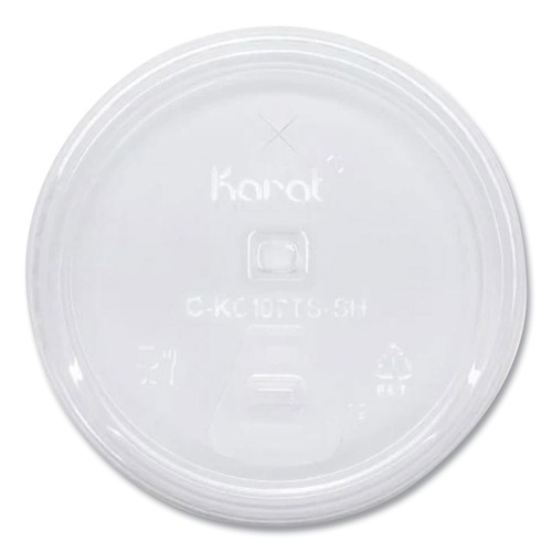 Cups and Lids | Karat C-KC107TS-SH Strawless Sipper Plastic PET Lids Fits 32 oz. Cold Cups - Clear (1000/Carton) image number 0